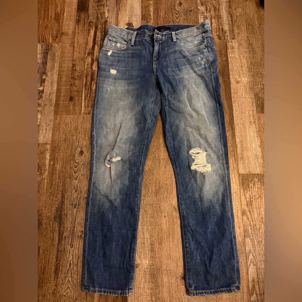 Genetic Denim Women's Blue Distressed Ankle Jeans
